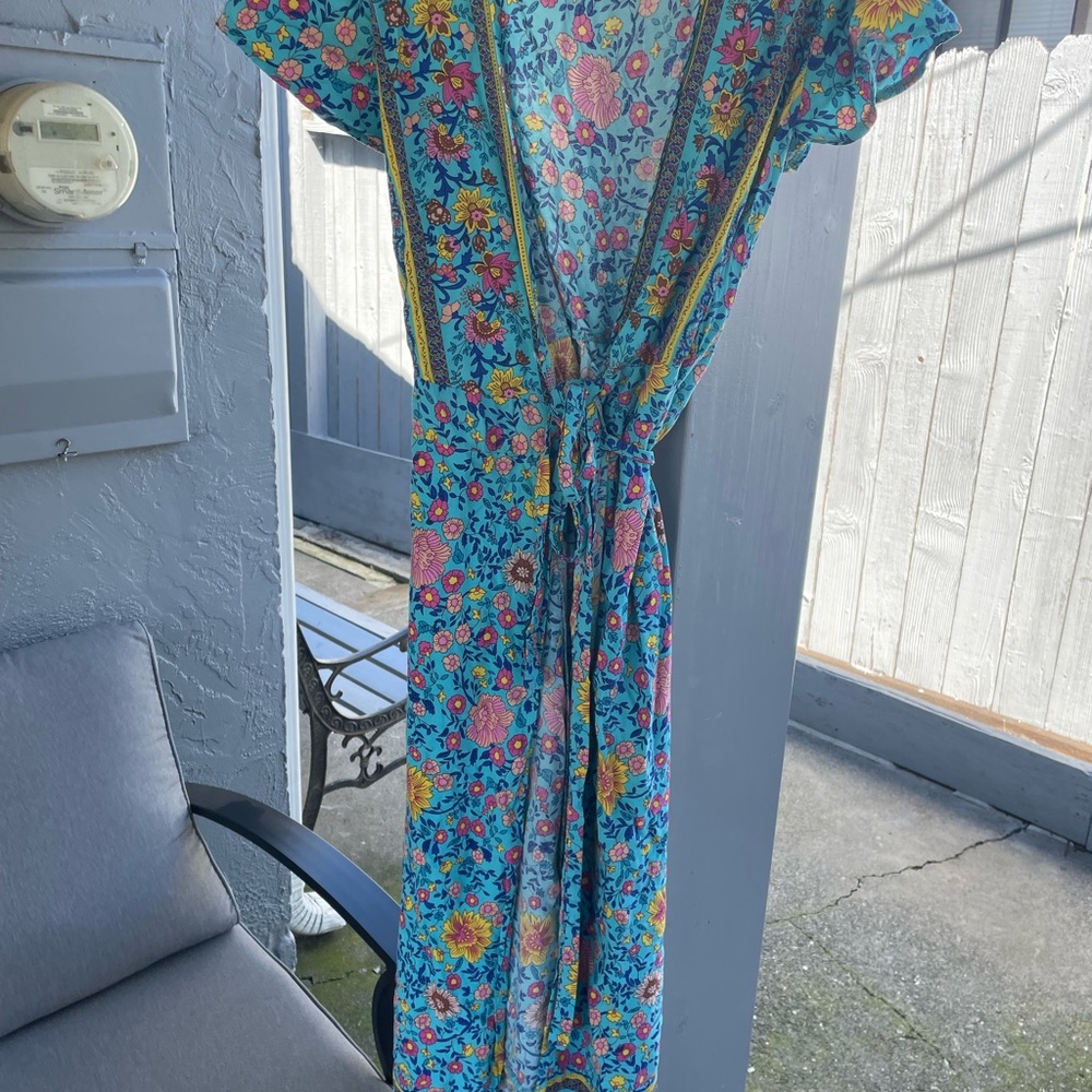 Pretty Garden Floral Maxi Dress with Wrap Dress